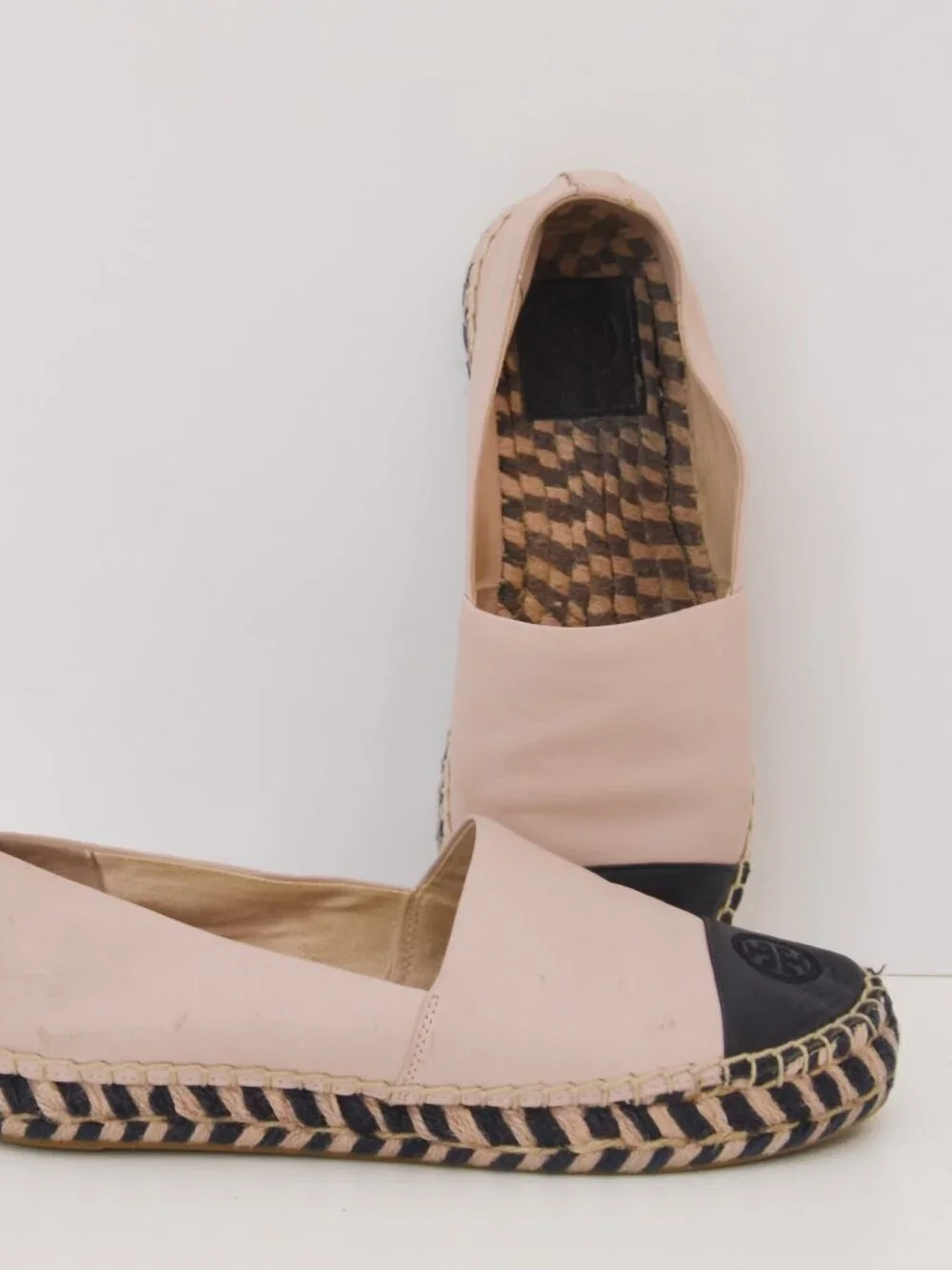 SOLD ON EBAY Tory Burch Leather Colorblock Espadrille Flats Cap Toe Logo 7M 8099